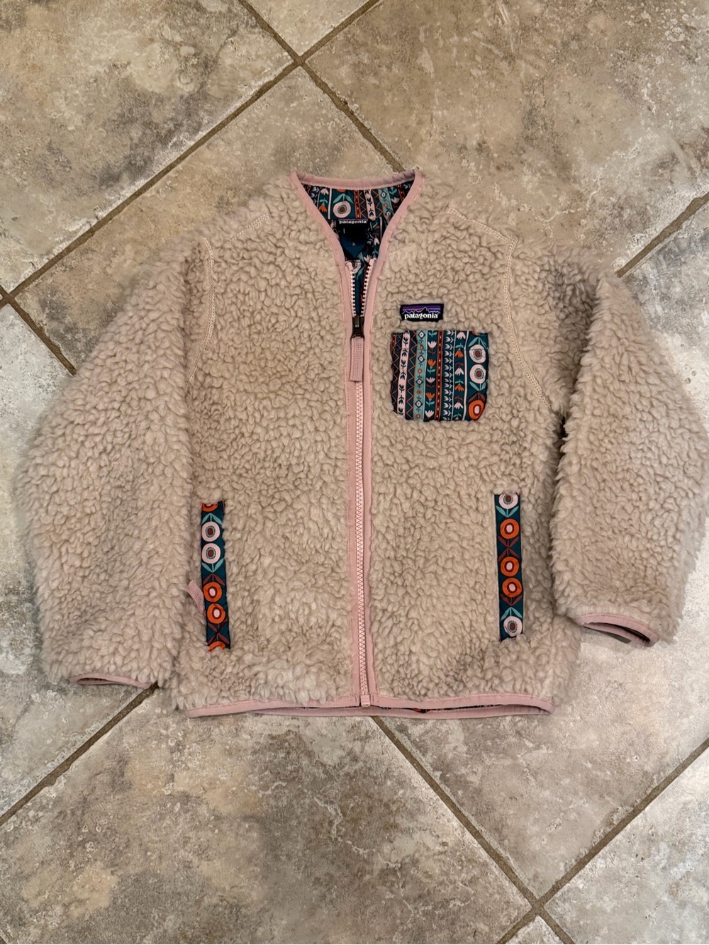 Patagonia Baby Retro-X® Jacket, Natural with Fuzzy Mauve
